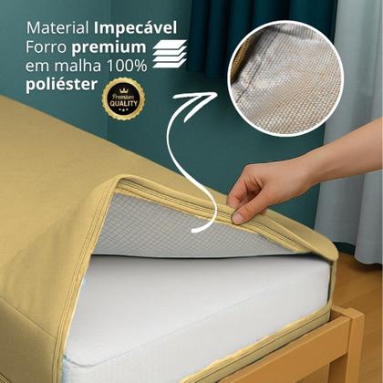 Imagem de Capa Casal Impermeável Colchão Anti Alérgica BEGE