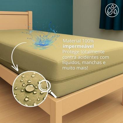 Imagem de Capa Casal Impermeável Colchão Anti Alérgica BEGE
