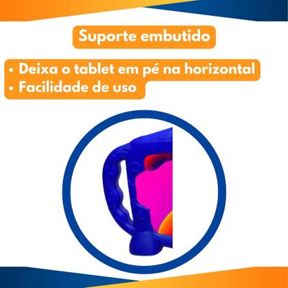 Imagem de Capa Case Azul com alça suporte para  Tablet M7 3G M7s Plus 7 polegadas