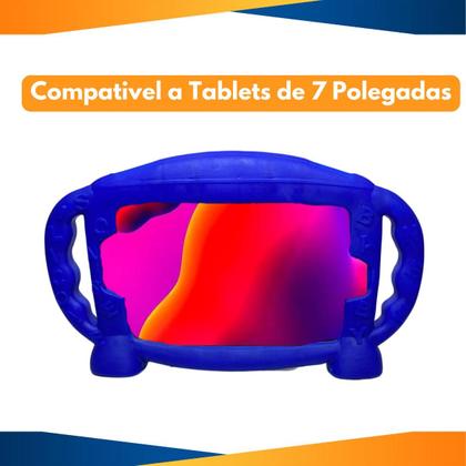 Imagem de Capa Case Azul com alça suporte para  Tablet M7 3G M7s Plus 7 polegadas