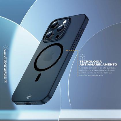 Imagem de Capa case capinha compatível com iPhone 16E Crystal Slim Magsafe  NÃO AMARELA  Dark  Gshield