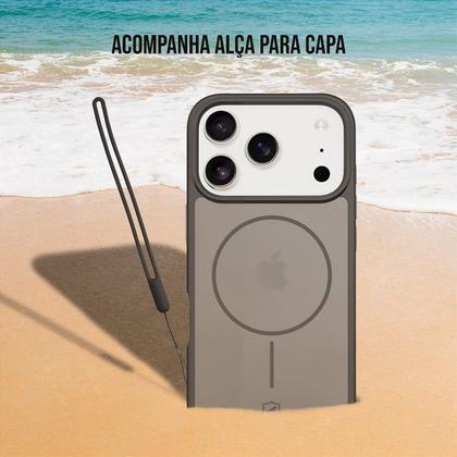 Imagem de Capa case capinha compatível com iPhone 17 Magsafe Wave Fumê Preta Gshield