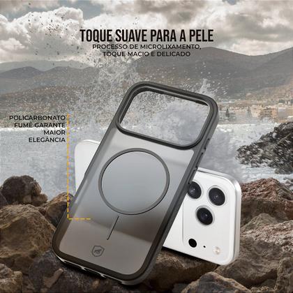 Imagem de Capa case capinha compatível com iPhone 17 Magsafe Wave Fumê Preta Gshield