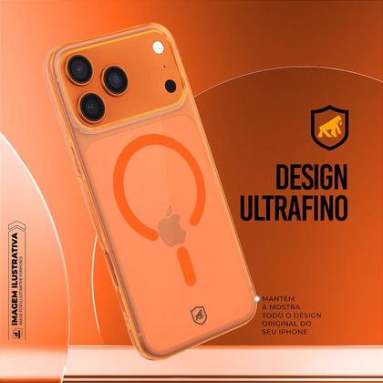 Imagem de Capa case capinha compatível com iPhone 17 Pro  Crystal Slim Magsafe  NÃO AMARELA  Laranja  Gshield