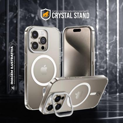 Imagem de Capa case capinha compatível com iPhone 17 Pro Max  MagSafe Crystal Armor Stand  NÃO AMARELA  Gshield