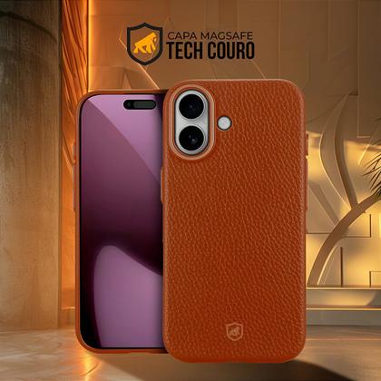 Imagem de Capa case capinha compatível com iPhone 17 Pro Max Magsafe TechCouro Marrom Gshield