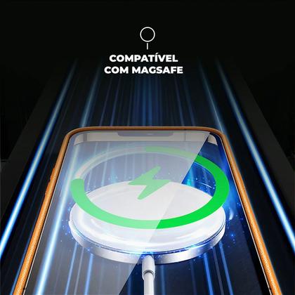 Imagem de Capa case capinha compatível com iPhone 17 Pro Max Magsafe TechCouro Marrom Gshield