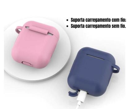 Imagem de Capa Case Capinha Para Airpodss 1 e Airpodss 2 Fone Sem Fio Proteção 360 Anti Perda e Queda