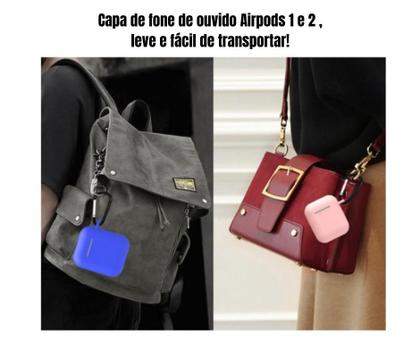 Imagem de Capa Case Capinha Para Airpodss 1 e Airpodss 2 Fone Sem Fio Proteção 360 Anti Perda e Queda