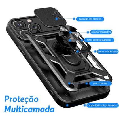 Imagem de Capa Case Capinha para iPhone 15 Pro Max - Protetora Resistente Anti Impacto Queda Armor Militar Compatível