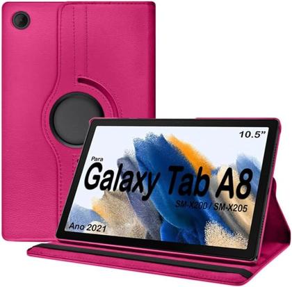 Imagem de Capa Case Compatível Samsung Galaxy Tab A8 10.5 2021 X200 X205 Vermelho Giratória