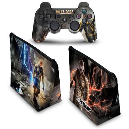 Imagem de Capa Case e Skin Adesivo Compatível PS3 Controle - Infamous 2