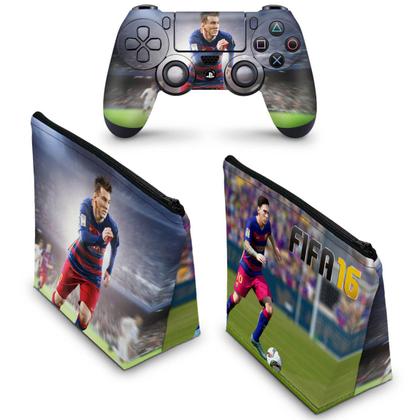 Imagem de Capa Case e Skin Compatível PS4 Controle - Fifa 16