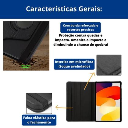 Imagem de Capa Case Giratória 360 Para Tablet Redmi Pad Se 11