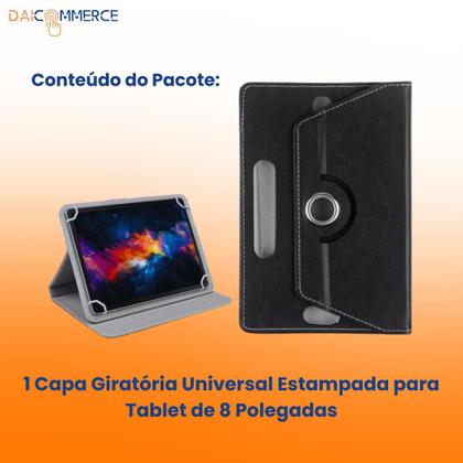 Imagem de Capa Case Giratória Infantil Personalizada para Tablet multi m8, wifi 8 Polegadas