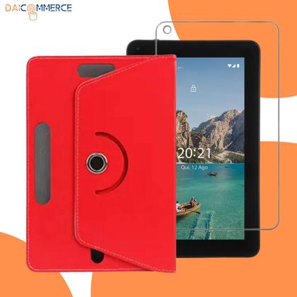 Imagem de Capa Case Giratória p/ Tablet M7 Wi-Fi + Película + Adesivo
