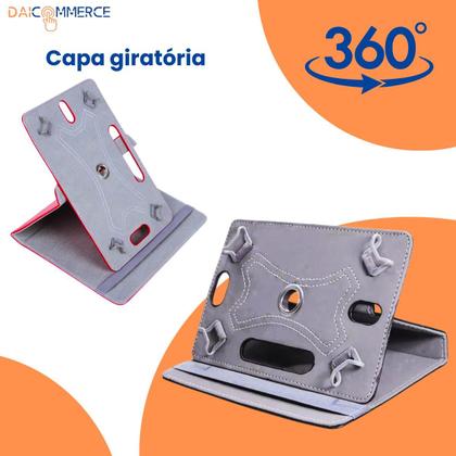 Imagem de Capa Case Giratória p/ Tablet M7 Wi-Fi + Película + Adesivo