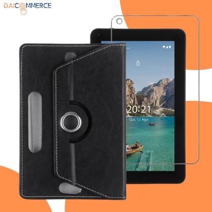 Imagem de Capa Case Giratória p/ Tablet M7 Wi-Fi + Película + Adesivo