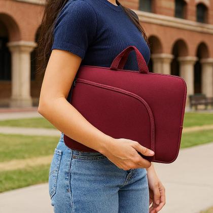 Imagem de Capa Case para Notebook 14.1 15.6 17.0 Polegadas em Neoprene Resistente à Água com Alça e Compartimento Externo
