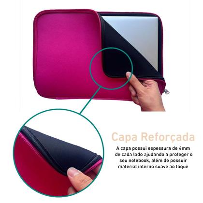 Imagem de Capa Case Pasta para Notebook Resistente Prática Proteção Durável Ampla abertura 2 cursores macio - Rosa 15.6 polegadas
