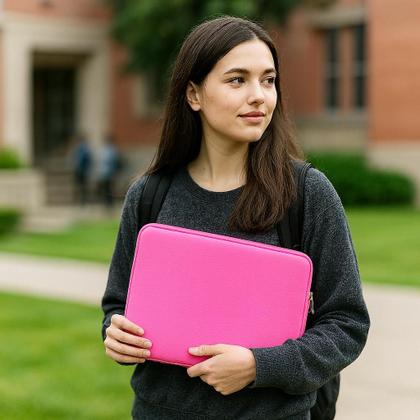 Imagem de Capa Case Pink Luva Simples para Notebook 15.6 de Neoprene à Prova dÁgua Compatível com Samsung, Dell, Lenovo e Asus
