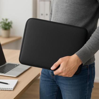 Imagem de Capa Case Preto Luva Simples para Notebook 17.0 de Neoprene à Prova dÁgua Compatível com Samsung, Dell, Lenovo e Asus