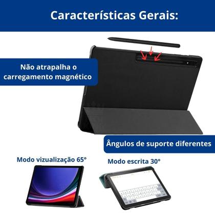 Imagem de Capa Case Proteção para Tab S9+ 12.4” X816b + Pelicula