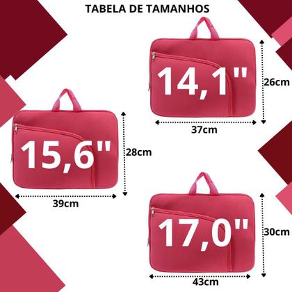 Imagem de Capa Case Protetora Pasta Notebook Neoprene 15.6/14/13.3/ + Nfe