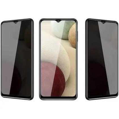 Imagem de Capa Case Silicone Aveludada Preta + Película 3d Privacidade de Vidro Para Motorola Moto G22