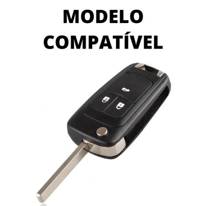 Imagem de Capa Chaveiro Chave Canivete 3 Botões Spin Onix Tracker Prisma Cobalt Sonic Vectra S10 Camaro Cruze