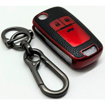 Imagem de Capa Chaveiro Chave Canivete 3 Botões Spin Onix Tracker Prisma Cobalt Sonic Vectra S10 Camaro Cruze