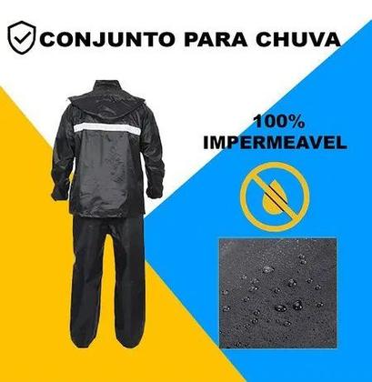 Imagem de Capa Chuva Moto Impermeável Nylon Jaqueta Com Capuz + Calça