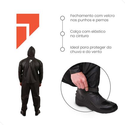 Imagem de Capa Chuva Pioneira Combate Impermeavel Motoqueiro Com Capuz - Pioneira