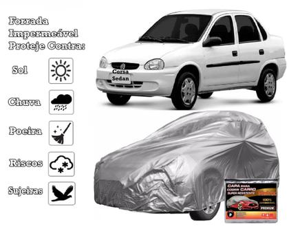 Imagem de Capa Cobrir Carro Corsa Sedan Classic Forrada e 100% Impermeável Protege Sol e Chuva