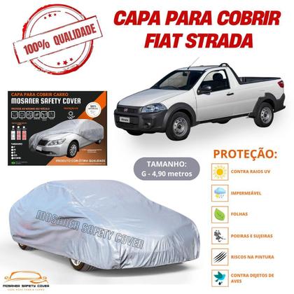 Imagem de Capa Cobrir Carro Fiat Strada Com Ótima Proteção Impermeável