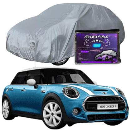 Imagem de Capa Cobrir Carro MINI CABRIO 100% Forrada Armada Force 100% Impermeável Forro Total Protege Sol Chuva Poeira Lona Proteção Automotiva Hatch e Sedan