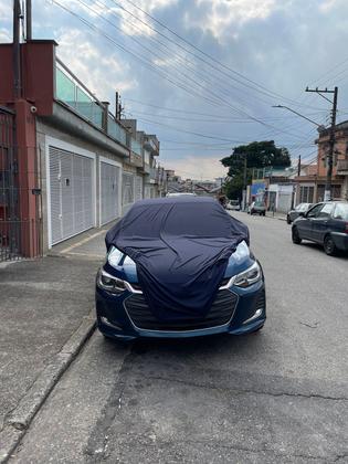 Imagem de Capa cobrir carro onix em tecido lycra azul anti poeira 