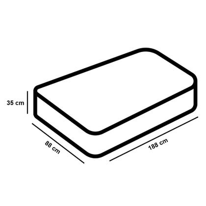 Imagem de Capa Colchão Protetor Impermeável Cama Box Solteiro com Elastico 188 x 88cm 100% Poliéster Branco