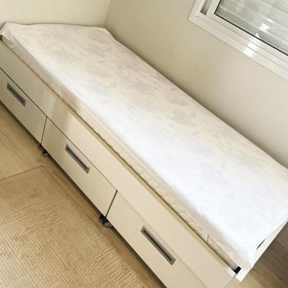 Imagem de Capa Colchão Protetor Impermeável Cama Box Solteiro com Elastico 188 x 88cm 100% Poliéster Branco