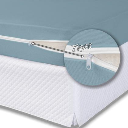 Imagem de Capa Colchão Protetora Casal 30cm Altura Com Zíper Cama Box Malha Algodão