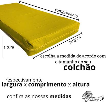 Imagem de Capa Colchão Solteiro AMARELA  Hospitalar Impermeável Com Zíper