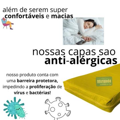 Imagem de Capa Colchão Solteiro AMARELA  Hospitalar Impermeável Com Zíper