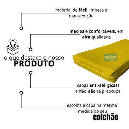 Imagem de Capa Colchão Solteiro AMARELA  Hospitalar Impermeável Com Zíper