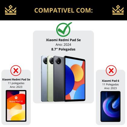 Imagem de Capa com fundo em acrílico para Xiaomi Pad SE 8,7" 2024