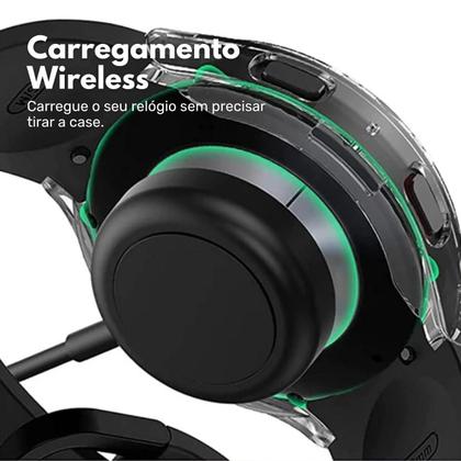 Imagem de Capa com Película de Vidro Nerdcase Compatível com Samsung Galaxy Watch 6, 44mm, Transparente