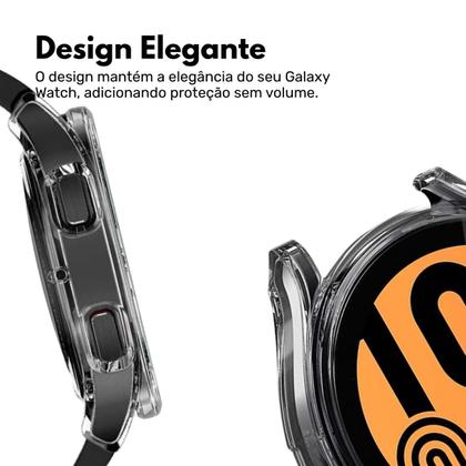 Imagem de Capa com Película de Vidro Nerdcase Compatível com Samsung Galaxy Watch 6, 44mm, Transparente