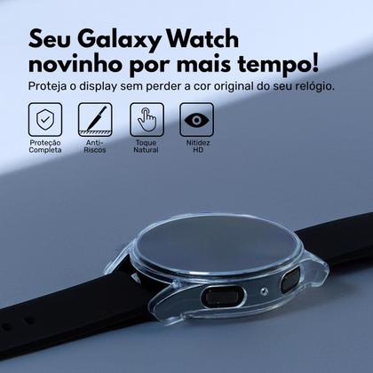 Imagem de Capa com Película de Vidro Nerdcase Compatível com Samsung Galaxy Watch 6, 44mm, Transparente