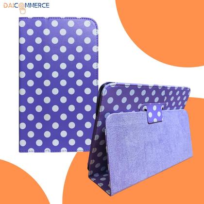 Imagem de Capa Com Suporte Para Tablet Galaxy Tab 3 7 Polegadas SM-T210 Estampa Bolinhas Flores