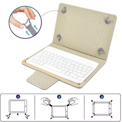 Imagem de Capa com Teclado Bluetooth para Samsung S10 FE 10" Removível Magnético e Suporte - Cor Preto Sintético
