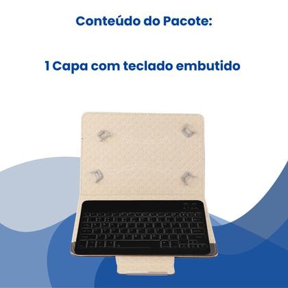 Imagem de Capa com Teclado Bluetooth para Samsung S10 FE 10" Removível Magnético e Suporte - Cor Preto Sintético